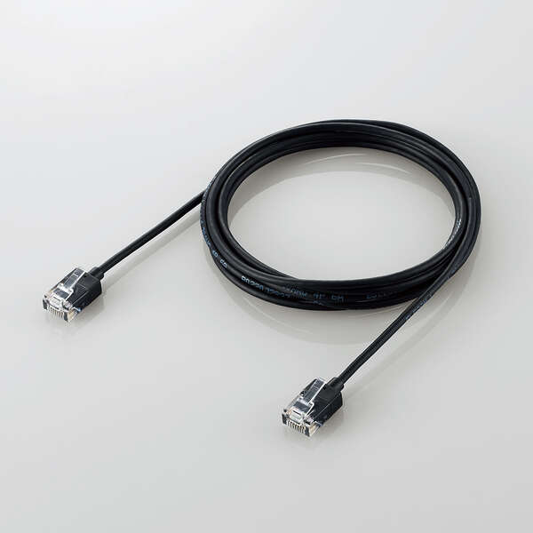 LANケーブル/CAT6A/スーパースリム/2.0m/ブラック