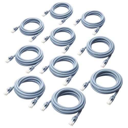 LANケーブル/CAT6A対応/EU RoHS指令準拠/爪折れ防止/簡易パッケージ仕様/2m/ブルー/10個セット