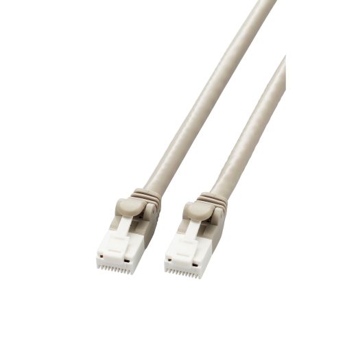 LANケーブル/CAT6A対応/EU RoHS指令準拠/爪折れ防止/簡易パッケージ仕様/1.0m/ライトグレー