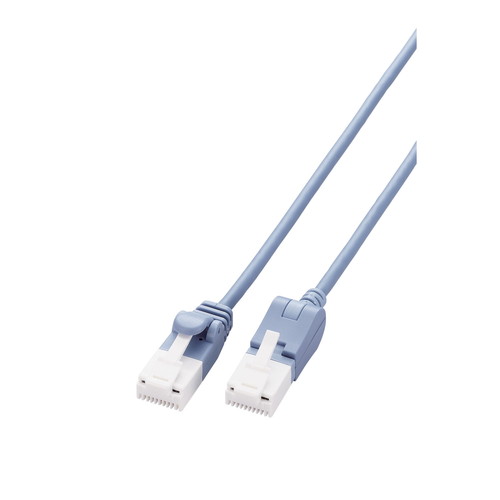 LANケーブル/CAT6A準拠/爪折れ防止/縦スイング式コネクタ/1.0m/ブルー