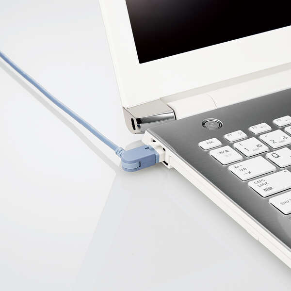 LANケーブル/CAT6A/爪折れ防止/スイング式コネクタ/10.0m/ブルー