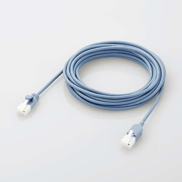 LANケーブル/CAT6A/爪折れ防止/スイング式コネクタ/5.0m/ブルー