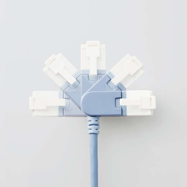 LANケーブル/CAT6A/爪折れ防止/スイング式コネクタ/5.0m/ブルー