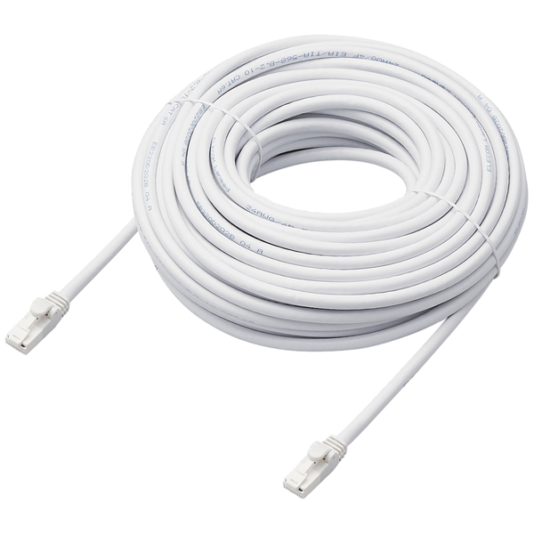 LANケーブル/CAT6A対応/EU RoHS指令準拠/爪折れ防止/簡易パッケージ仕様/20m/ヨリ線/ホワイト