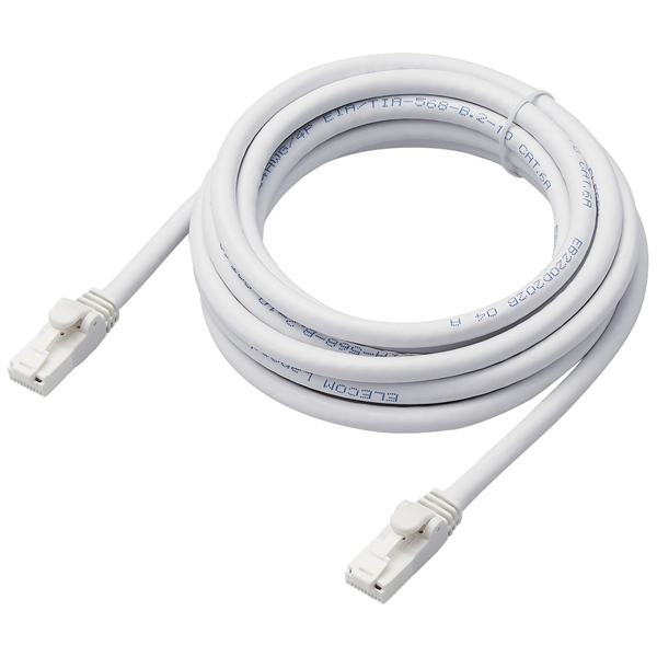 LANケーブル/CAT6A対応/EU RoHS指令準拠/爪折れ防止/簡易パッケージ仕様/3m/ヨリ線/ホワイト