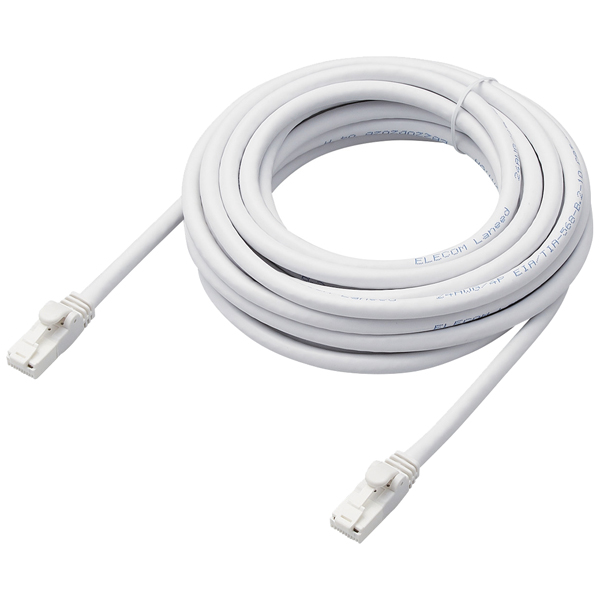 LANケーブル/CAT6A対応/EU RoHS指令準拠/爪折れ防止/簡易パッケージ仕様/5m/ヨリ線/ホワイト