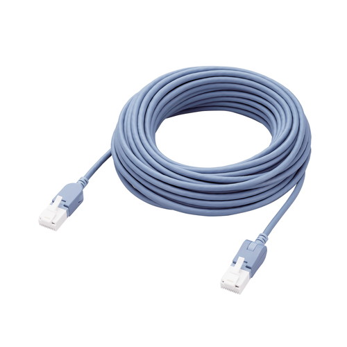 LANケーブル/CAT6A/爪折れ防止/縦スイング式コネクタ/横スイング式コネクタ/10.0m/ブルー