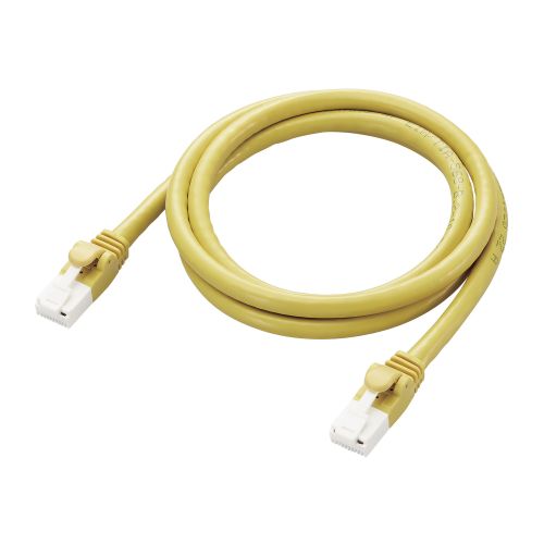 LANケーブル/CAT6A対応/EU RoHS指令準拠/爪折れ防止/簡易パッケージ仕様/1.0m/イエロー