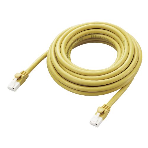 LANケーブル/CAT6A対応/EU RoHS指令準拠/爪折れ防止/簡易パッケージ仕様/5.0m/イエロー