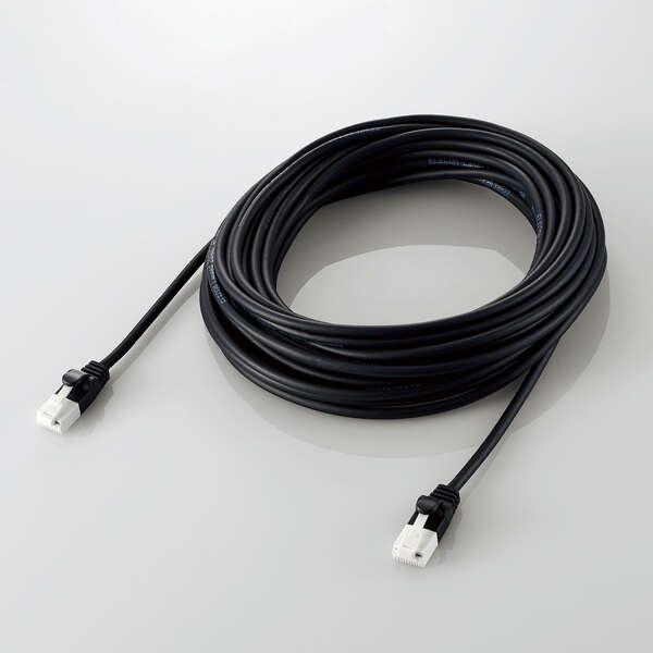 やわらかLANケーブル/CAT6A/爪折れ防止/10m/ブラック