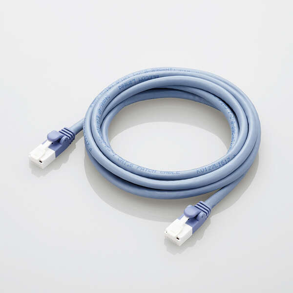 LANケーブル/CAT6準拠/EU RoHS指令準拠/爪折れ防止/簡易パッケージ仕様/2m/ブルー/10個セット