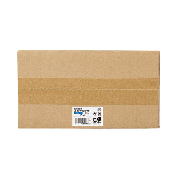 LANケーブル/CAT6準拠/EU RoHS指令準拠/爪折れ防止/簡易パッケージ仕様/3m/ブルー/10個セット