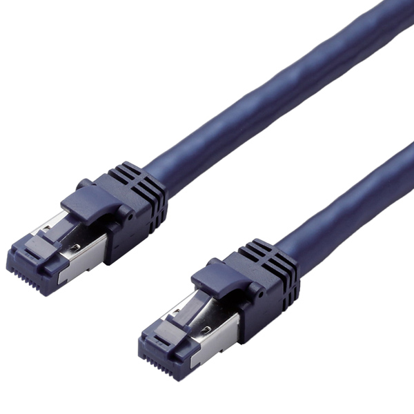 LANケーブル/CAT8準拠/爪折れ防止/2m/ブルーメタリック