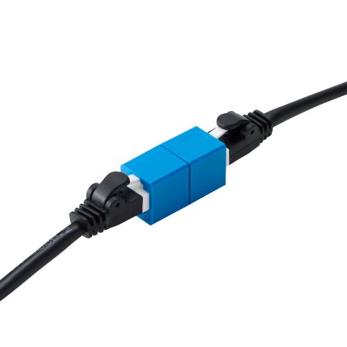RJ45中継コネクタ/Cat5e対応/UTP/ブルー
