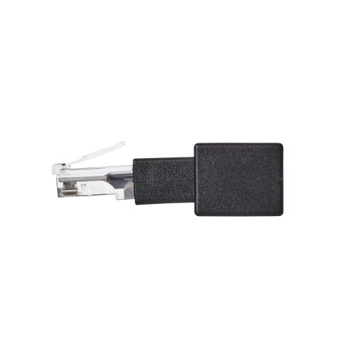 RJ45中継コネクタ/Cat5e対応/L字/右向き/UTP/ブラック