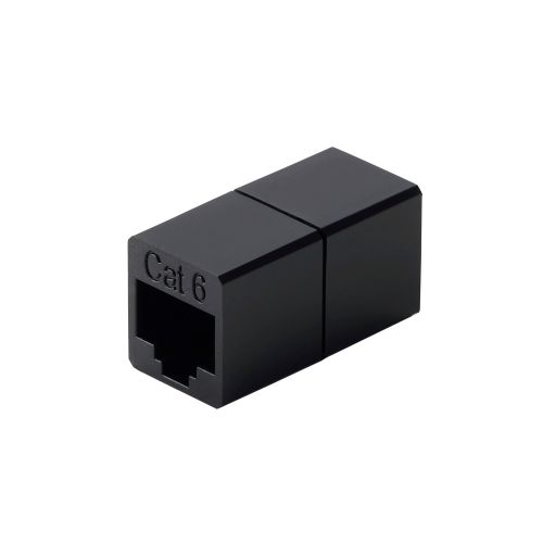RJ45中継コネクタ/Cat6A対応/UTP/ブラック