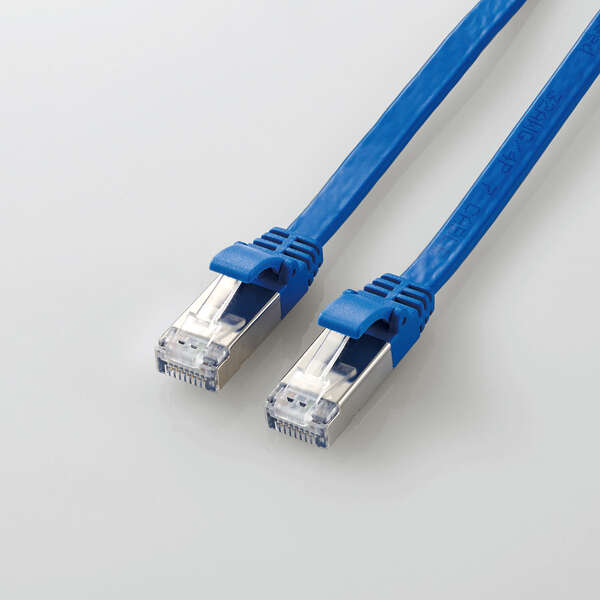 LANケーブル/CAT7準拠/フラット/1.0m/ブルー