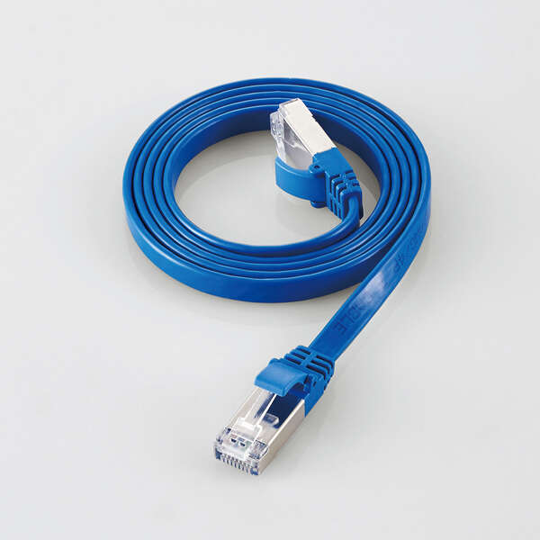 LANケーブル/CAT7準拠/フラット/1.0m/ブルー