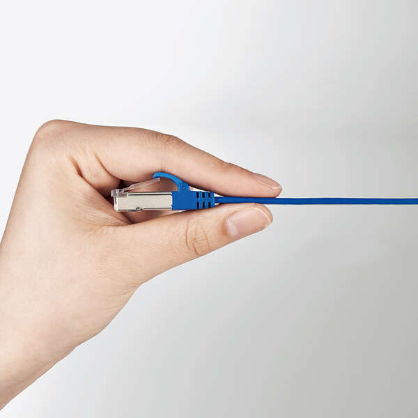 LANケーブル/CAT7準拠/フラット/1.0m/ブルー