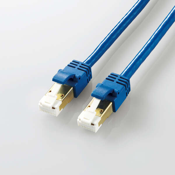 LANケーブル/CAT7準拠/爪折れ防止/やわらか/10m/ブルーメタリック