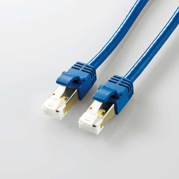 LANケーブル/CAT7準拠/爪折れ防止/やわらか/3.0m/ブルーメタリック