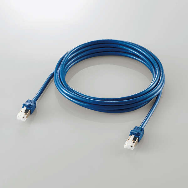 LANケーブル/CAT7準拠/爪折れ防止/やわらか/3.0m/ブルーメタリック