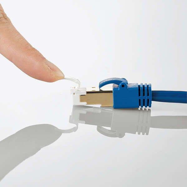 LANケーブル/CAT7準拠/爪折れ防止/やわらか/3.0m/ブルーメタリック