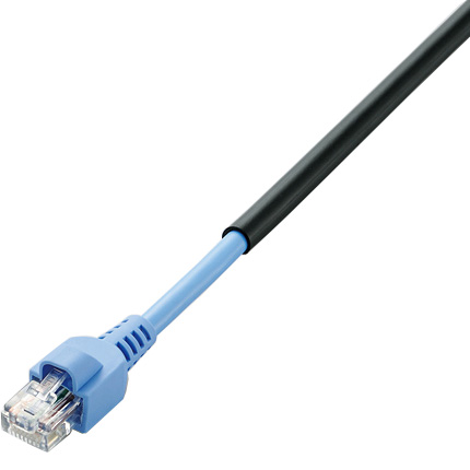 屋外用ツメ折れ保護カバー付LANケーブル(Cat5E)/30m/ブラック