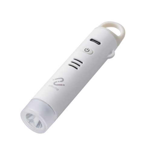 スマートトラッカー/防犯ブザー/IP65設計/iOS対応/4機能搭載/充電式/ホワイト