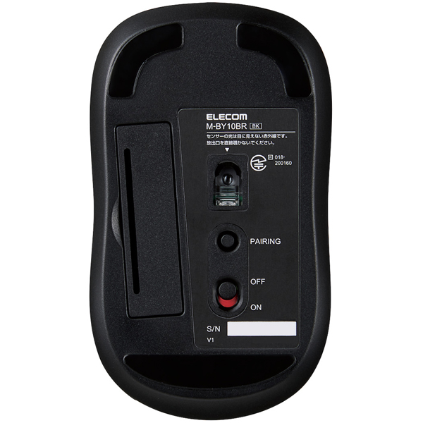 マウス/Bluetooth/IR LED/3ボタン/Sサイズ/抗菌/ブラック
