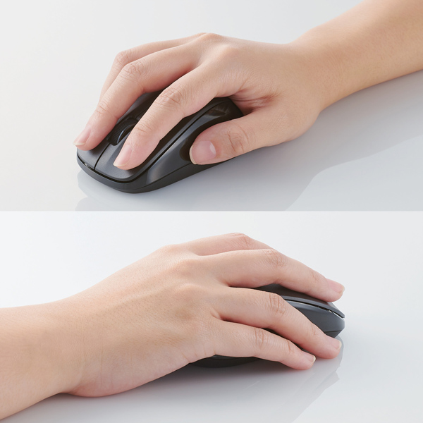 マウス/Bluetooth/IR LED/3ボタン/Mサイズ/抗菌/静音/ブラック