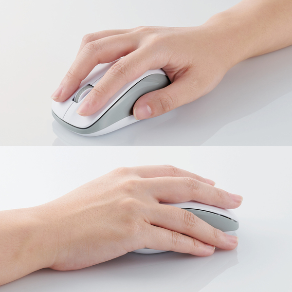 マウス/Bluetooth/IR LED/3ボタン/Mサイズ/抗菌/静音/ホワイト