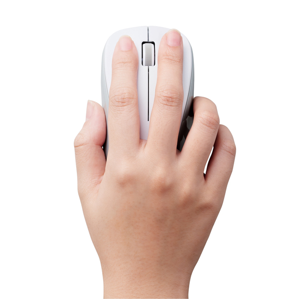 マウス/Bluetooth/IR LED/3ボタン/Mサイズ/抗菌/静音/ホワイト