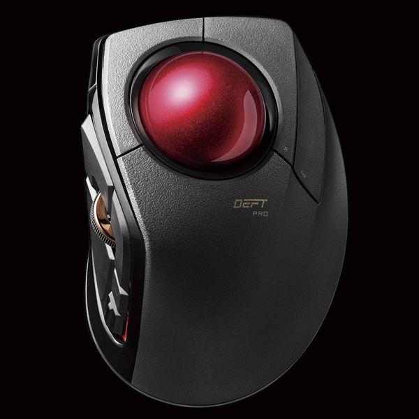 トラックボールマウス/人差指/8ボタン/チルト機能/有線/無線/Bluetooth/1000万回耐久/ブラック