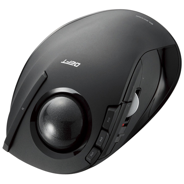 ワイヤレストラックボールマウス/人差し指操作/8ボタン/チルト機能/ブラック