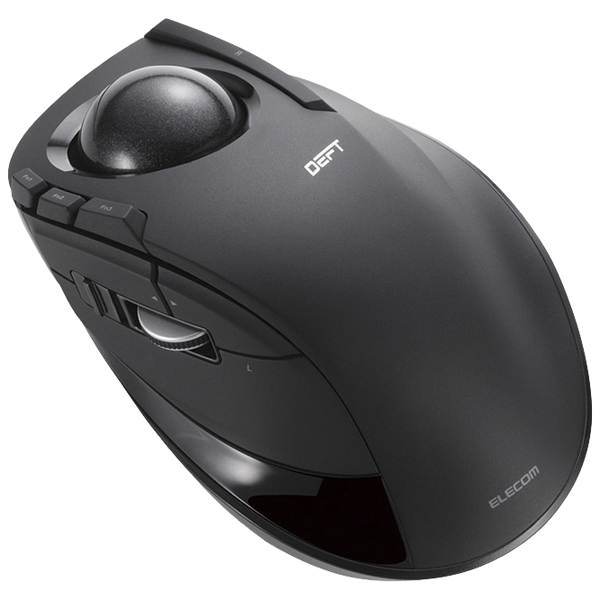 ワイヤレストラックボールマウス/人差し指操作/8ボタン/チルト機能/ブラック