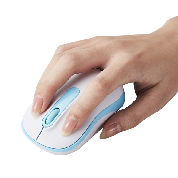 無線マウス/光学式/Mサイズ/抗菌/ブルー