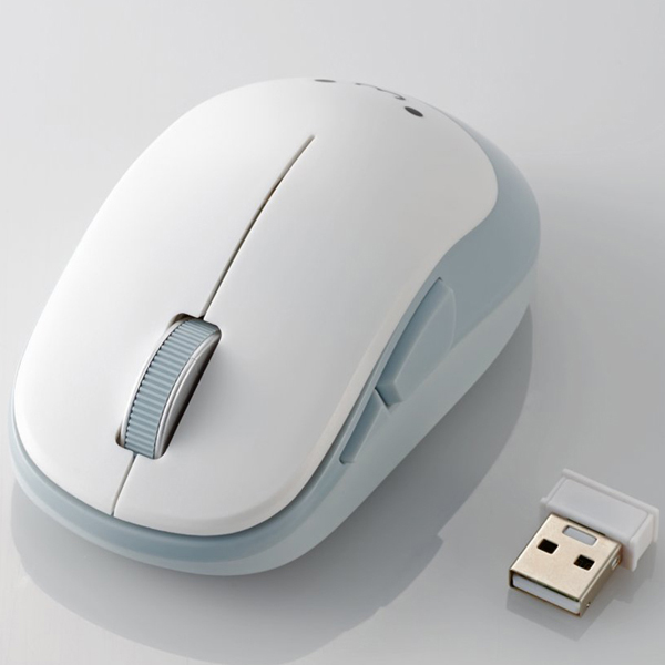 BlueLEDマウス/EPRIM/無線/5ボタン/ホワイト