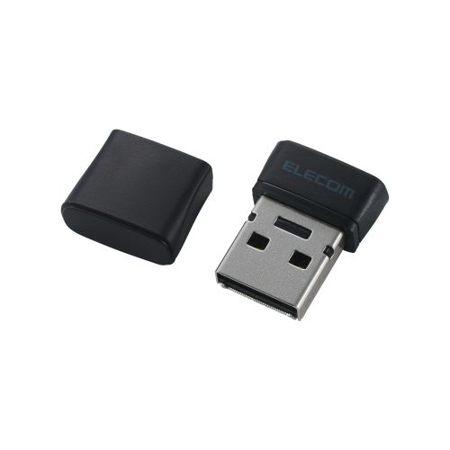 USBメモリ/USB2.0/小型/キャップ付/16GB/ブラック