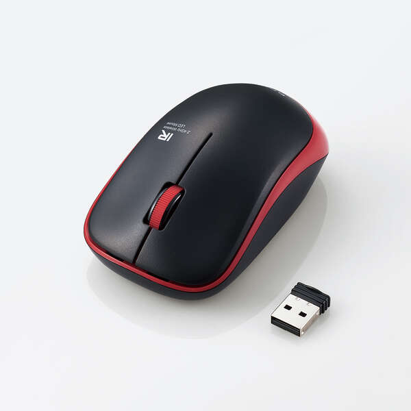 IRマウス/ENELOシリーズ/無線/3ボタン/省電力/抗菌/レッド