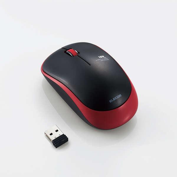 IRマウス/ENELOシリーズ/無線/3ボタン/省電力/抗菌/レッド