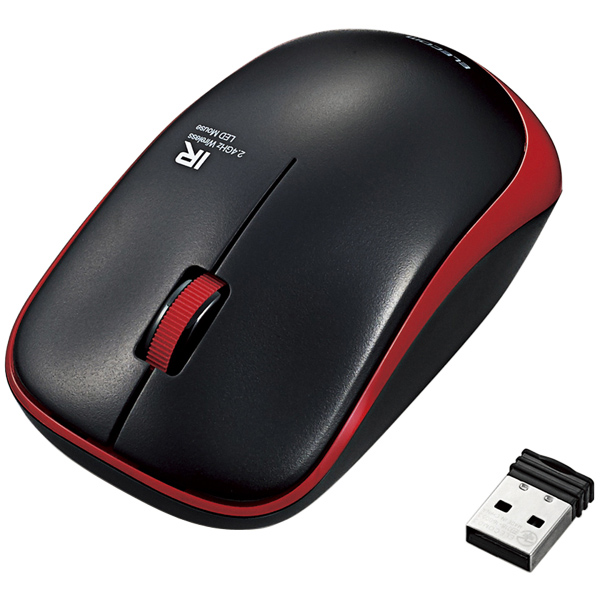 IRマウス/ENELOシリーズ/無線/3ボタン/省電力/レッド