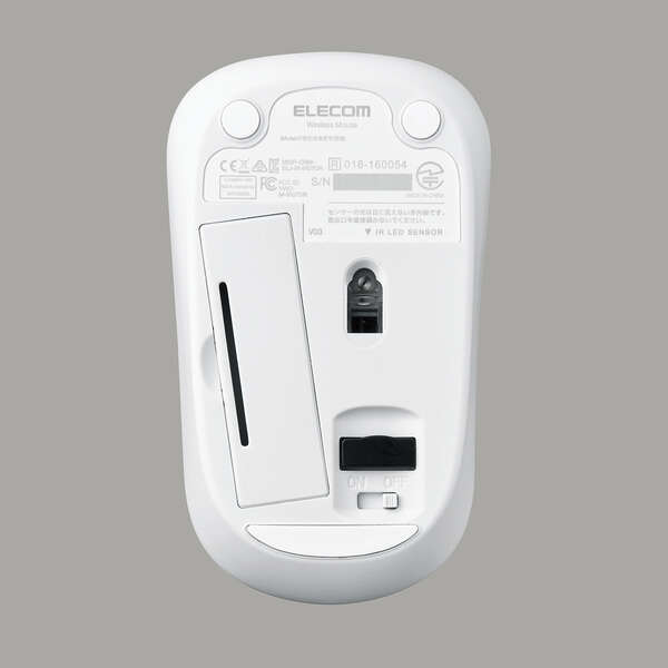 IRマウス/ENELOシリーズ/無線/3ボタン/省電力/静音ボタン/抗菌/ホワイト