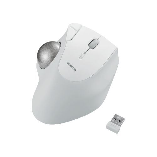 トラックボールマウス/IST/36mmボール/親指/人工ルビー支持/無線2.4GHz/5ボタン/ホワイト