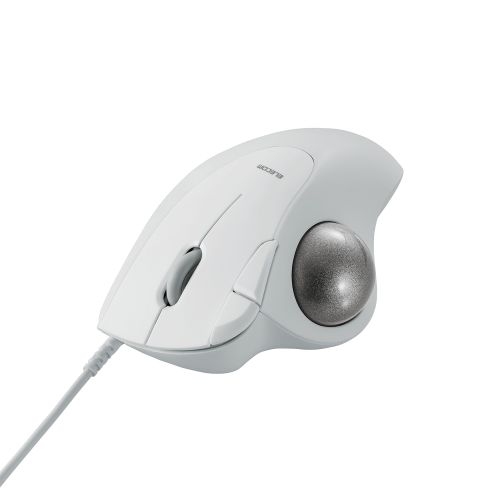 トラックボールマウス/IST/36mmボール/親指/人工ルビー支持/有線/5ボタン/ホワイト