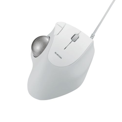 トラックボールマウス/IST/36mmボール/親指/人工ルビー支持/有線/5ボタン/ホワイト
