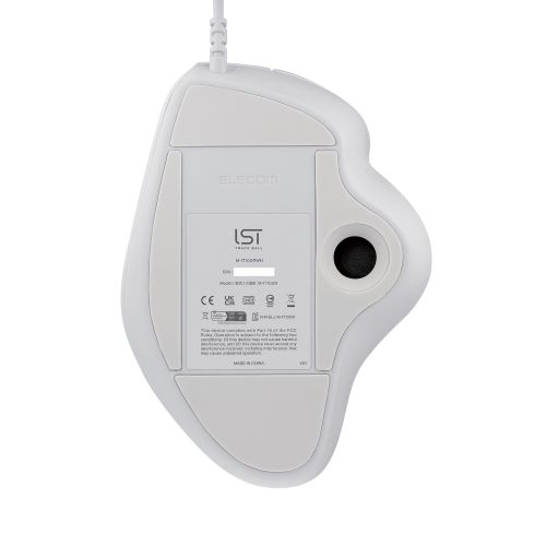 トラックボールマウス/IST/36mmボール/親指/人工ルビー支持/有線/5ボタン/ホワイト