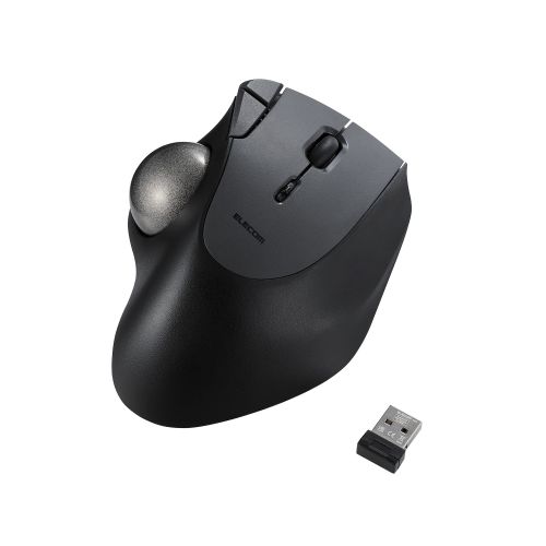 トラックボールマウス/IST/36mmボール/親指/ベアリング支持/無線2.4GHz/5ボタン/ブラック