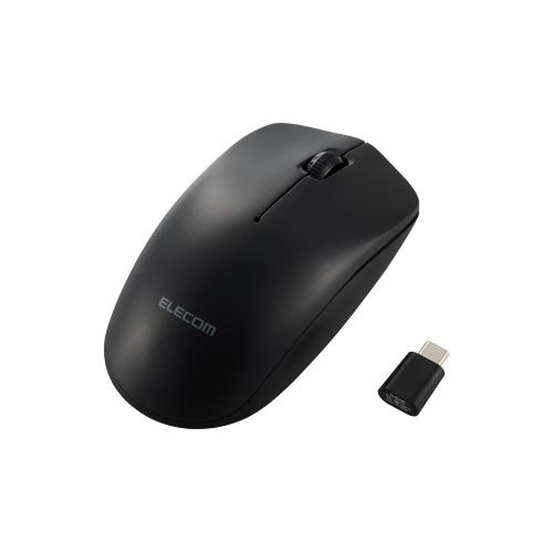 マウス/無線2.4GHz/Type-Cプラグ/Lサイズ/3ボタン/左右対称/ブラック