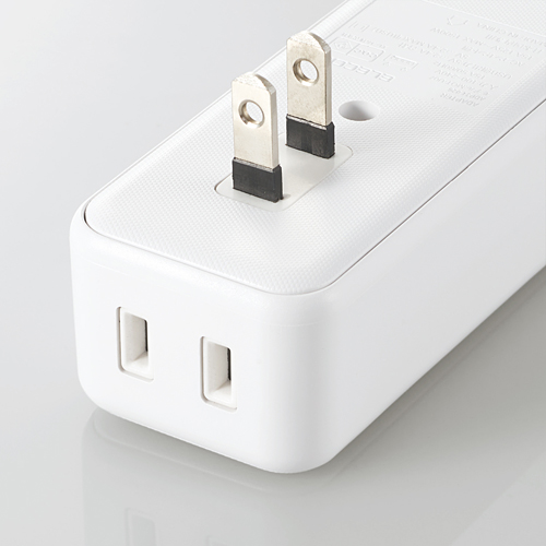 モバイルUSBタップ/USBメス×2/AC×2/直挿し/ケーブル無/2.4A/ホワイト